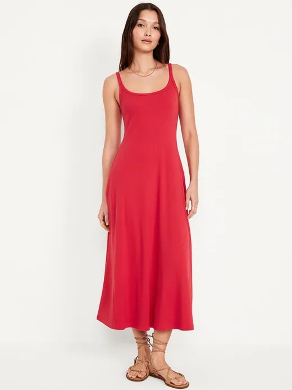 Old Navy Red Scoop Neck Maxi Dress